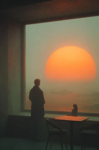 Minimalist Solar Surrealism style reference image — surreal silhouette