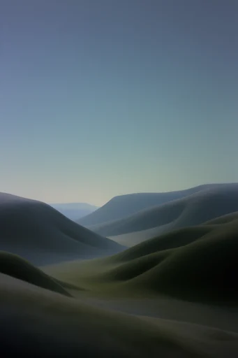 Velvet Minimalist Landscapes style reference image — rolling velvet hills