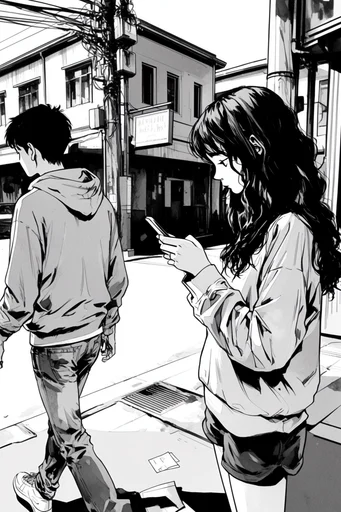Monochrome Manga Noir style reference image — retro manga style