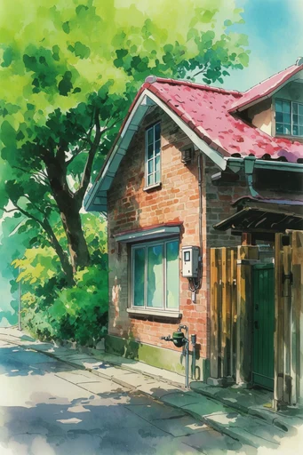 Luminous Nostalgic Anime style AI image example 4