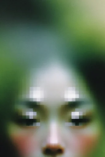 Corrupted Digital Dreamscape style reference image — pixelated UI artifacts