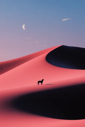 Minimalist Surrealist Horizons style reference image — volumetric lighting