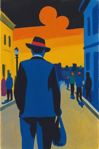 Graphic Chiaroscuro Fauvism style reference image — bold color blocking