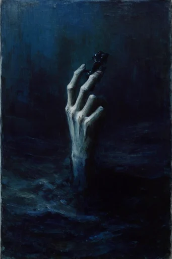 Abyssal Gothic Surrealism style reference image — painterly oil texture