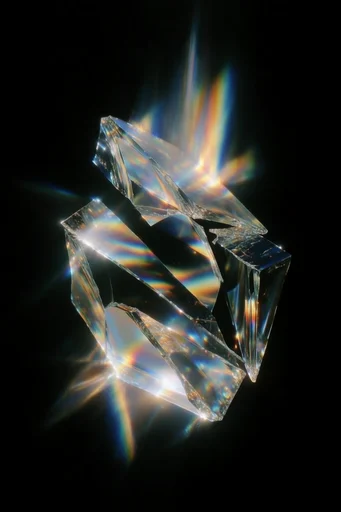 Prismatic Void Luminism style reference image — spectral rainbow caustics