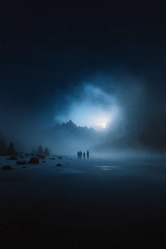 Luminous Liminal Monoliths style reference image — liminal space