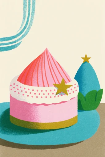 Retro Folk Risograph style reference image — cream paper background
