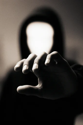 Monochrome Occult Surrealism style reference image — stark chiaroscuro