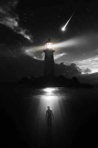 Monochrome Spectral Minimalism style reference image — absolute black background