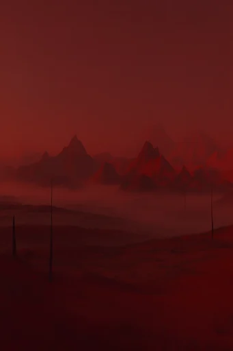 Monochromatic Crimson Noir style reference image — grainy film texture