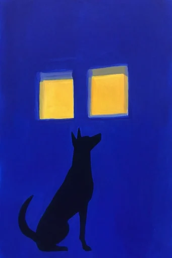 Nocturnal Minimalist Geometry style reference image — high contrast
