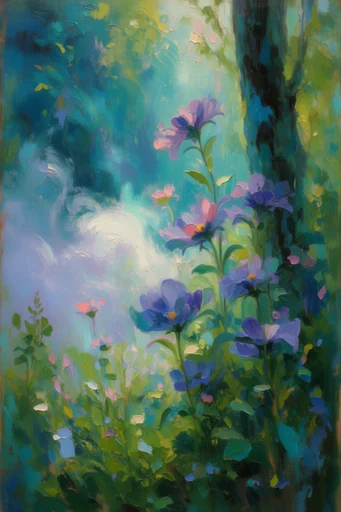 Luminous Impasto Dreamscapes style reference image — dreamlike impressionism