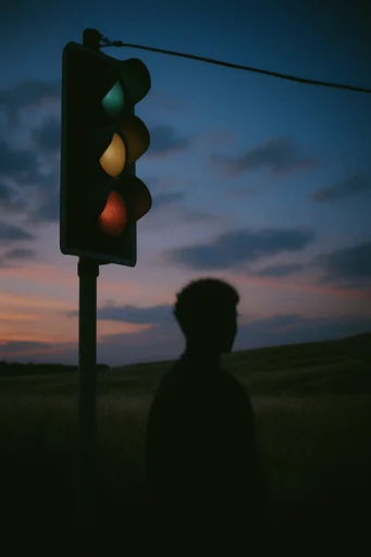 Ethereal Twilight Nostalgia style reference image — heavy film grain