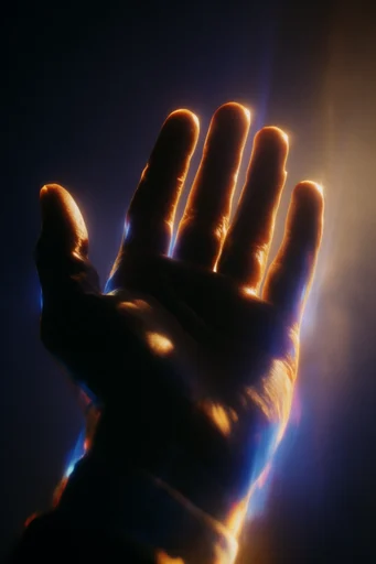 Luminous Nocturnal Silhouette style reference image — amber and blue color palette