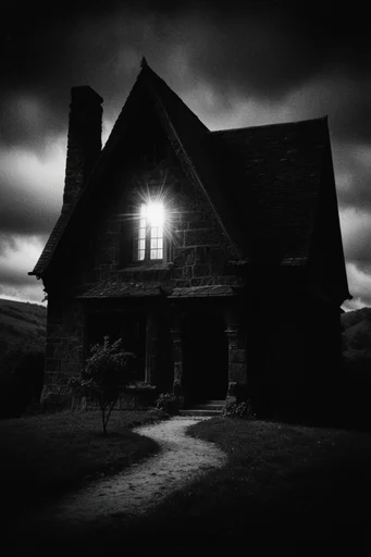 Monochromatic Noir Architecture style AI image example 4