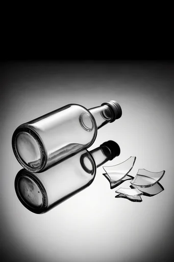 Monochrome Refractive Minimalism style reference image — glass refraction