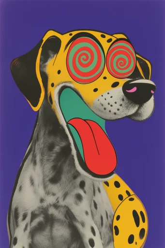 Psychedelic Neoclassical Pop style reference image — retro-futuristic surrealism