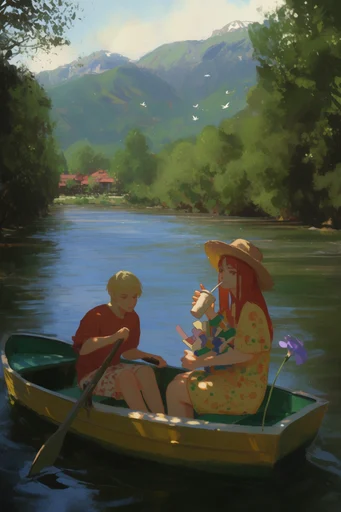 Earthy Gouache Serenity style reference image — digital gouache texture