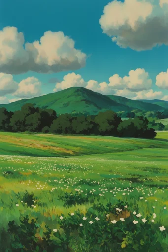 Nostalgic Pastoral Anime style AI image example 2