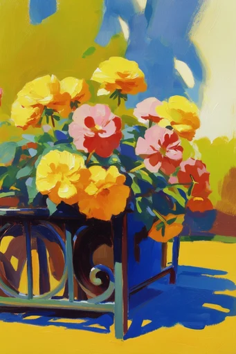 Vivid Fauvist Impasto style reference image — bold graphic lighting