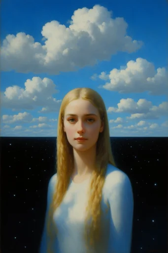 Celestial Surrealist Synthesis style reference image — cloud skin