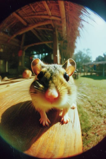 Distorted Analog Fisheye style reference image — circular vignette