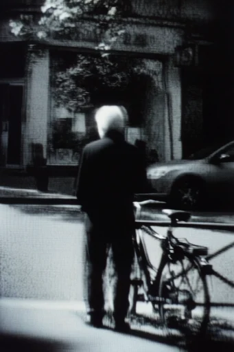 Monochromatic Analog Grime style reference image — high-contrast black and white