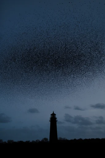 Ethereal Granular Twilight style reference image — surreal silhouette