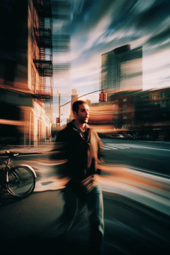 Kinetic Nocturnal Motion style reference image — long exposure motion blur