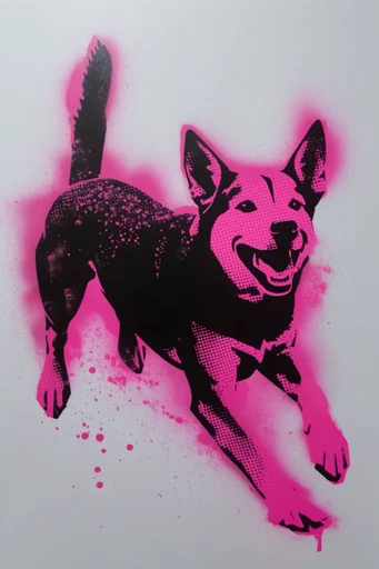 Gritty Neon Punk style reference image — high-contrast duotone