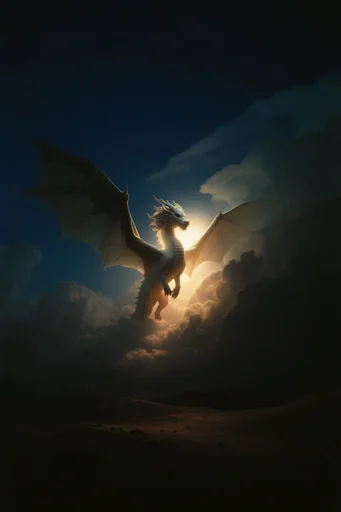 Luminous Twilight Surrealism style reference image — deep indigo twilight