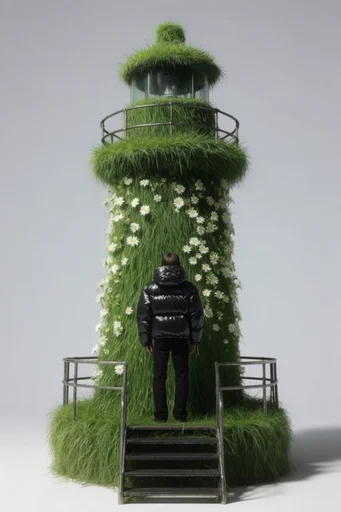 Surreal Tactical Botanics style reference image — high-fashion survivalism