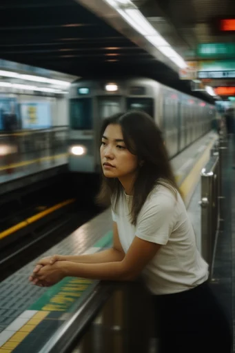 Cinematic Transit Melancholy style reference image — cinematic 35mm film still