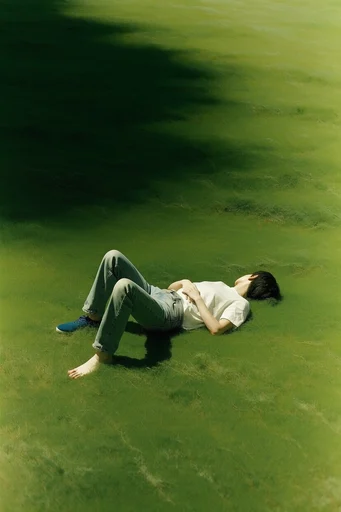 Monochromatic Verdant Surrealism style reference image — tactile paint texture