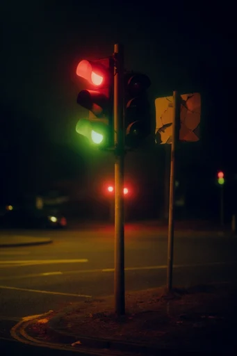 Cinematic Nocturnal Noir style reference image — 35mm film grain