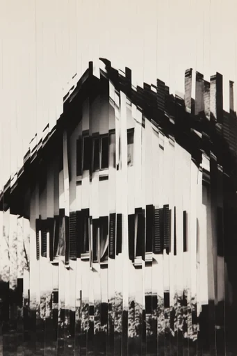 Fragmented Monochrome Geometry style AI image example 4
