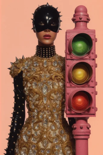 Baroque Cybernetic Opulence style reference image — gilded biomechanical filigree