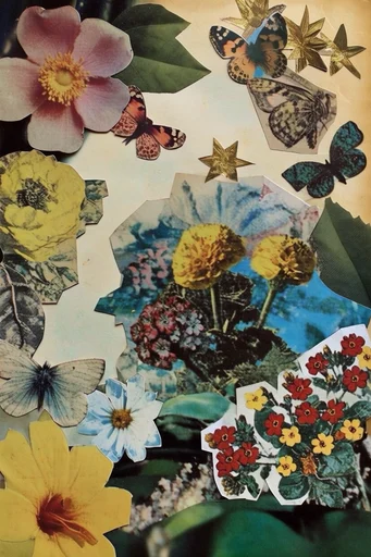 Nostalgic Surrealist Collage style reference image — mid-century aesthetic