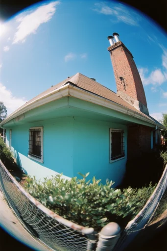 Dynamic Fisheye Surrealism style reference image — vibrant saturated colors