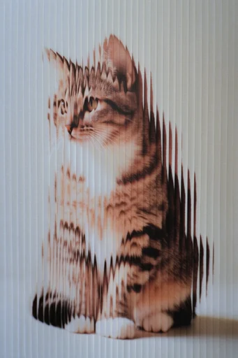 Fragmented Optical Surrealism style reference image — retro-futuristic color palette