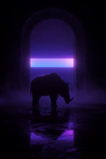 Monolithic Neon Minimalism style AI image example 3
