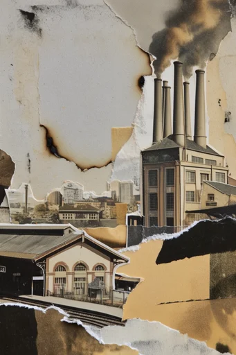 Deconstructed Archival Collage style reference image — analog mixed media