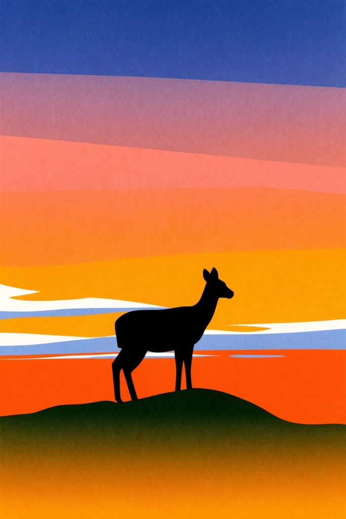 Grainy Retro Minimalist style AI image example 3