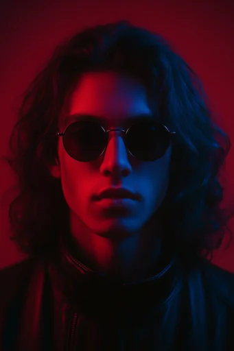 Cinematic Neon Noir style reference image — dramatic rim light