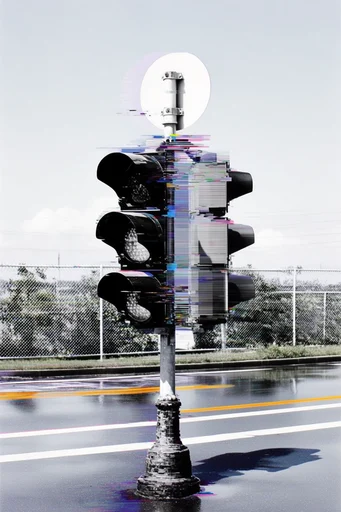 Monochrome Glitch Archive style reference image — pixel sorted portraiture