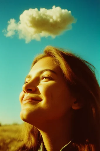 Nostalgic Surrealist Sky style reference image — fluffy clouds