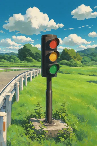 Nostalgic Ghibli Pastoral style reference image — hand-painted anime background