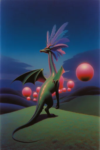 Surreal Retro-Futurist Pastoral style reference image — liminal space