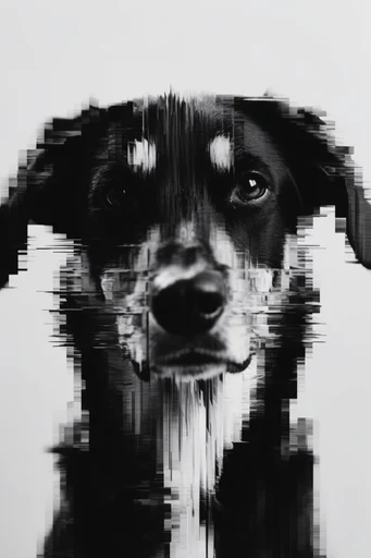 Fragmented Monochrome Surrealism style reference image — shutter drag