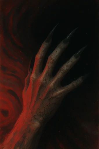 Apocalyptic Gothic Sublime style reference image — obsidian and crimson palette